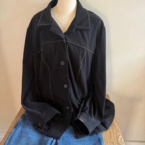 Black Button Down Shirt for Women